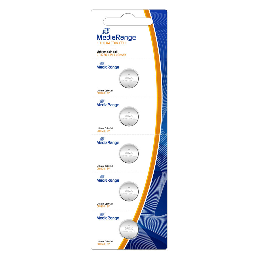 TEMU MediaRange Batterie Al Litio Lithium CR1220 3V - MRBAT134 - Conf. 5 pezzi