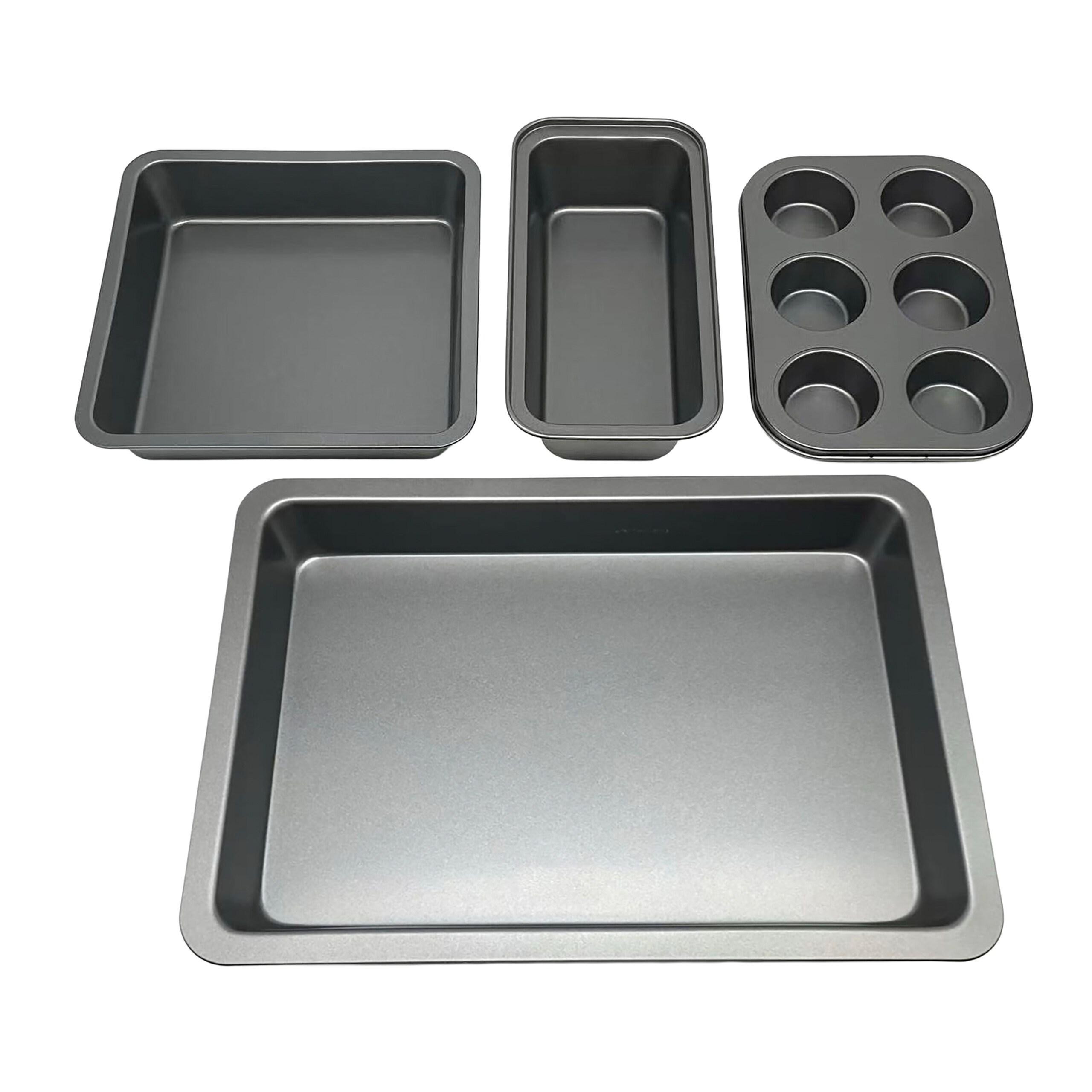 4-piece Baking Mold Set In Dark Gray
