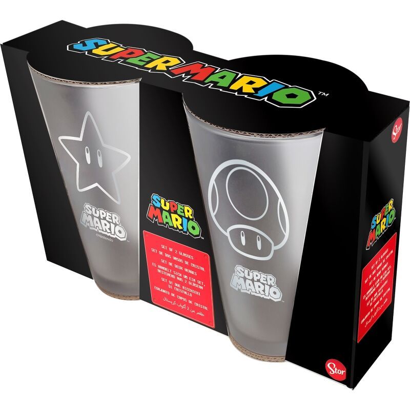 Image of Large Set Of 2 Casual Crystal Glasses 490 Ml Super