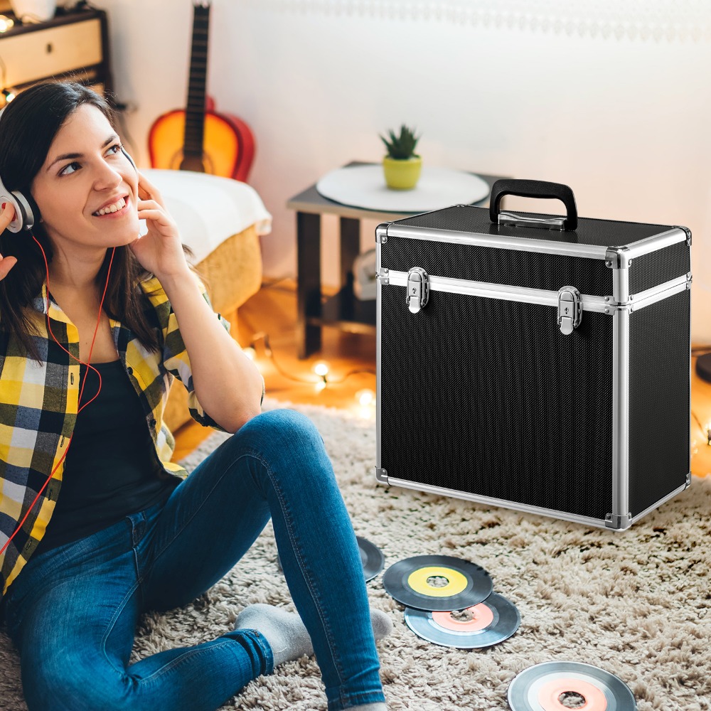 Lockable Record Case, Lp Vinyl Storage Case, Vinyl Record Storage Box