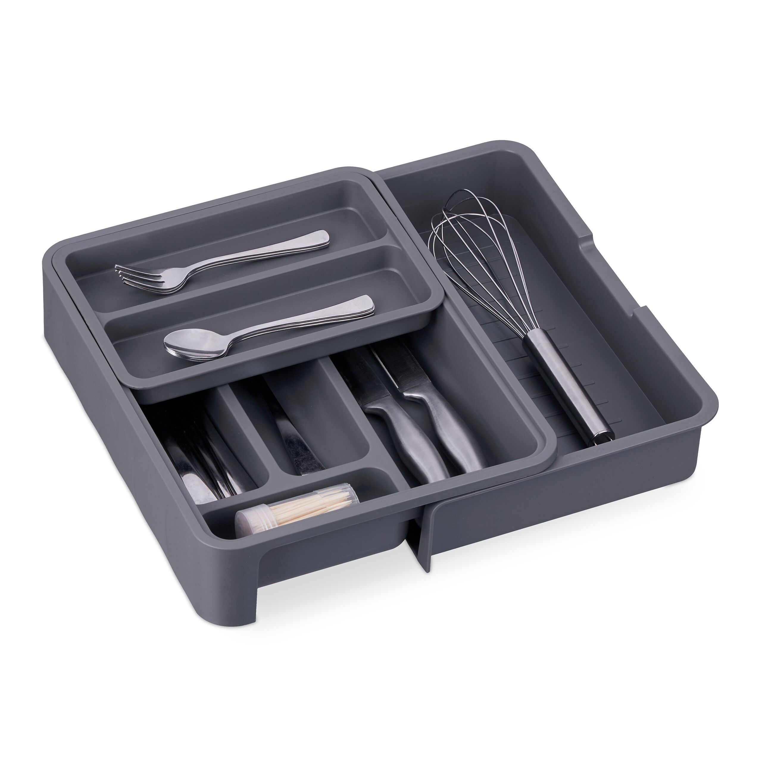 Cutlery Box In Dark Gray - (w)23.5 X (h)6.5 X (d) Cm
