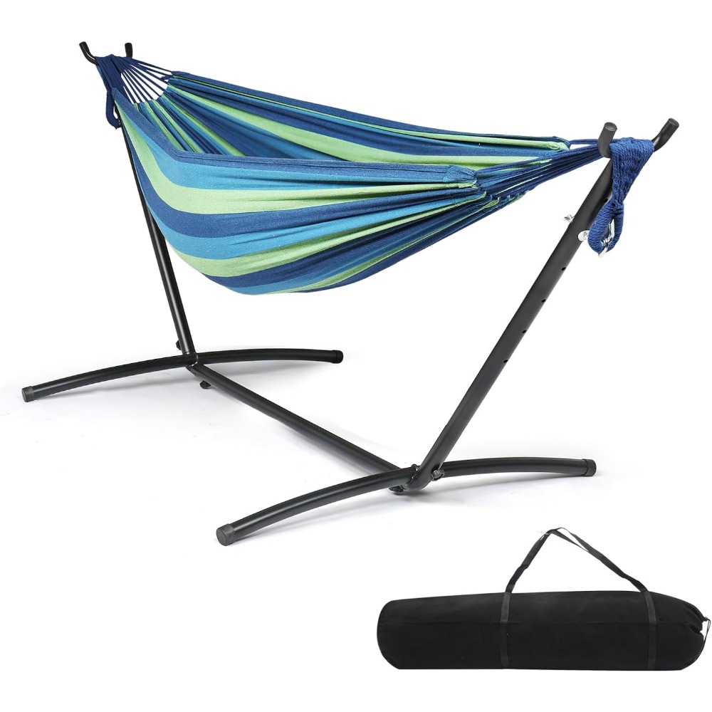 Bonnlo Outdoor Hammock, Hammock Stand With . 204 Kg Load Capacity, Includes Carrying Bag, Perfect For Indoor Outdoor & Yard And Balcony, Height Adjustable ()