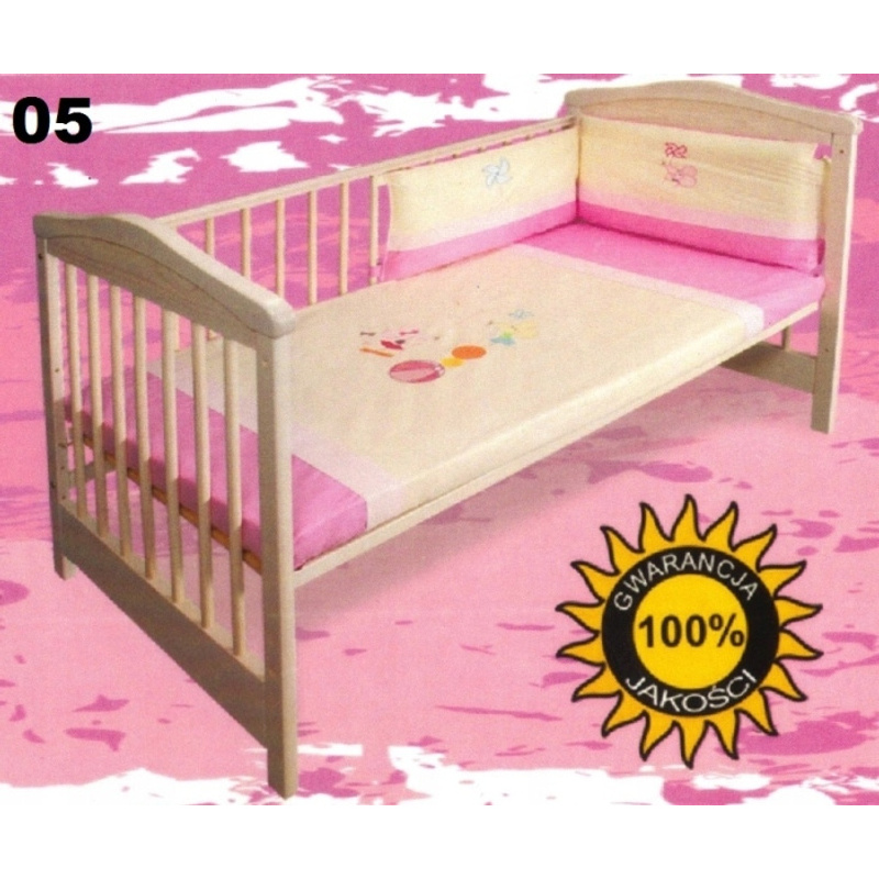 3-dijelni komplets posteljine za bebe s zaštitnim rubom - 100x135cm navlaka za poplun, 60x40cm jastučnica, 33x165cm zaštitni rub - 100% pamuk, zatvaranje na patentni zatvarač, živopisne boje - Idealno za dječje krevetiće (60x120cm)