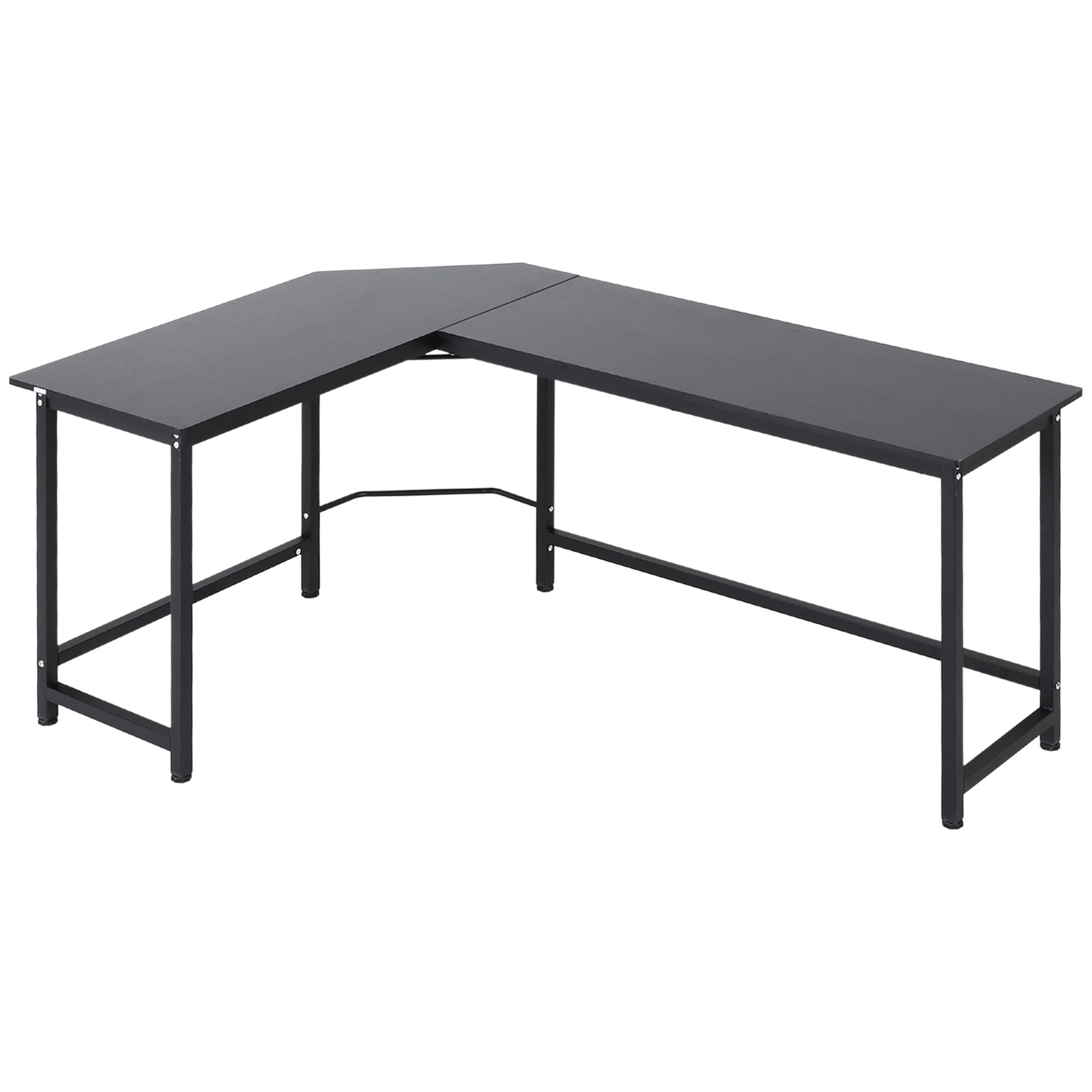 Computer Desk Office Home Corner L-shaped Desk 168x120x75cm Metal Frame