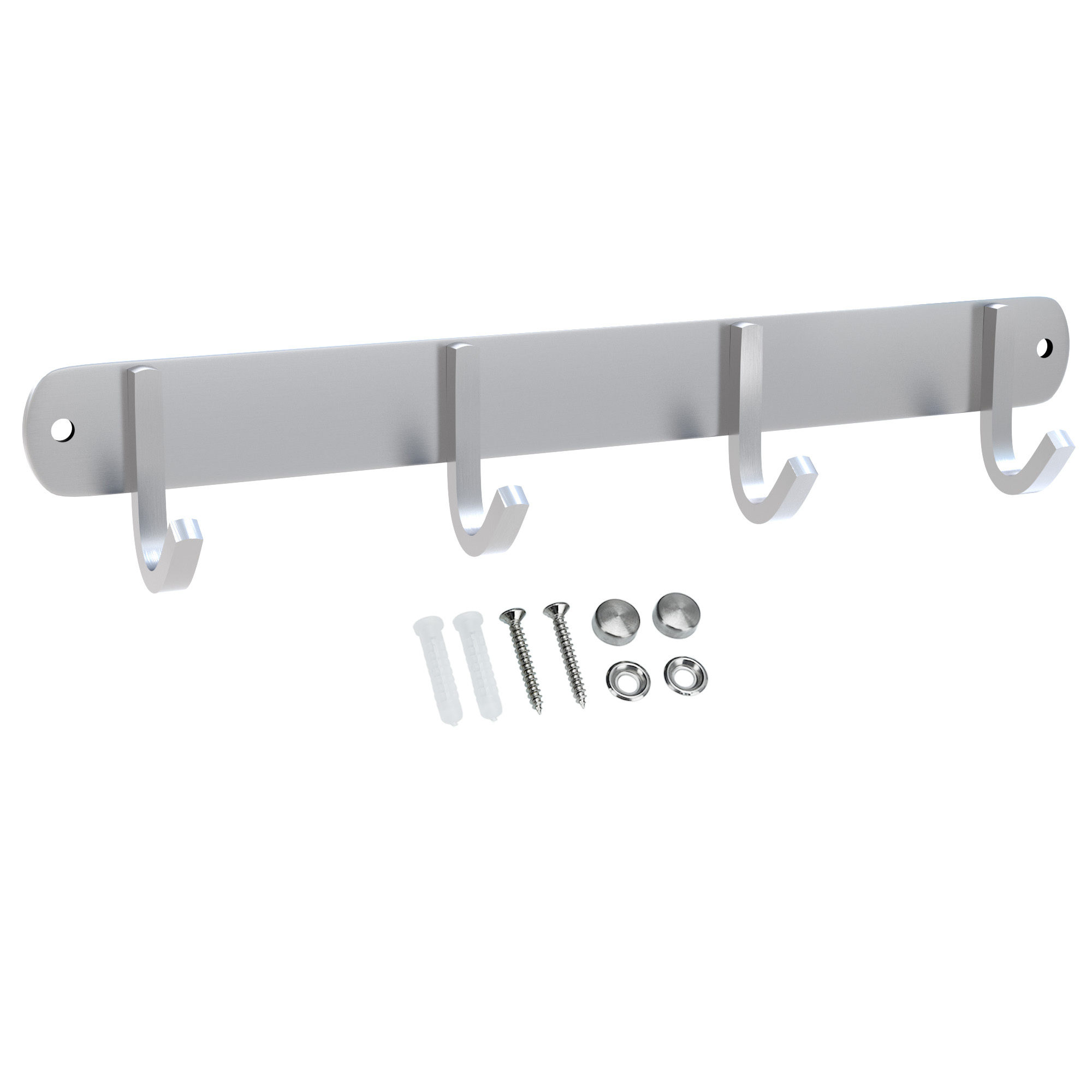 Image of Stainless Steel Wardrobe Strip With Clothes Hooks, Wardrobe Hook Strip In 5 Different Designs, Multipurpose Wall Mount Coat Rack For Bathroom, Office, Kitchen, Living Room, Hallway