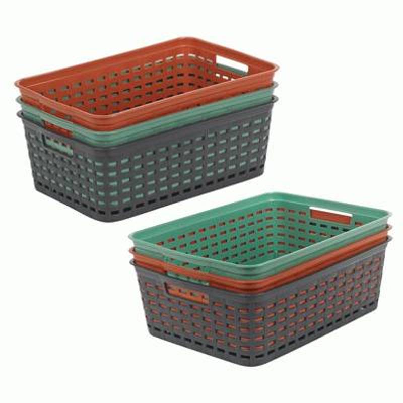 Small Storage Basket with Handle Set - 3/6 Pack