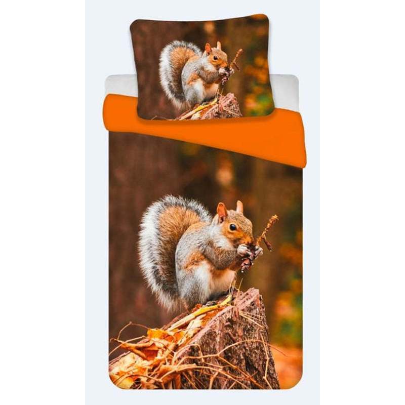 Image of Bed Linen Set With Squirrel 135 X 200 Cm 80 X 80 Cm 100%