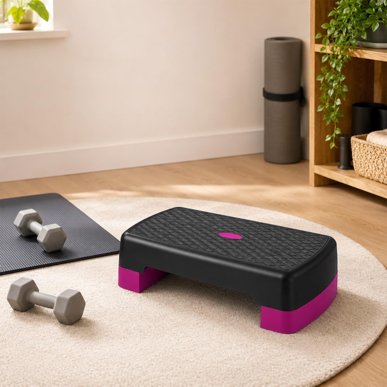 Image of Non-slip Aerobic Step Platform, 44x27x13cm Fitness Stepper For Cardio & Strength Training, Portable Home Gym Equipment