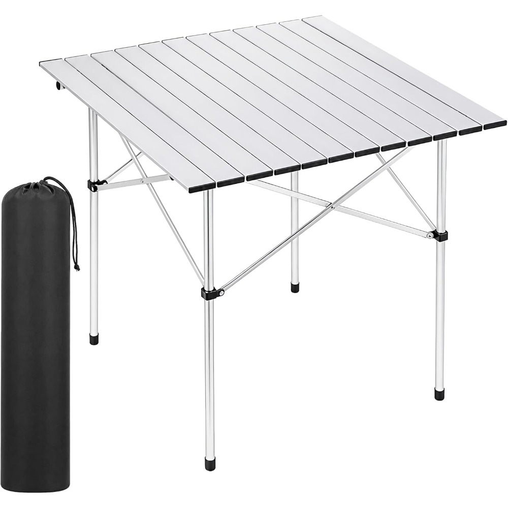 Foldable Aluminum Camping Table With Carrying Bag, Light & Compact, Ideal For Camping, Hiking, Beach, Garden, Fishing, And Festivals