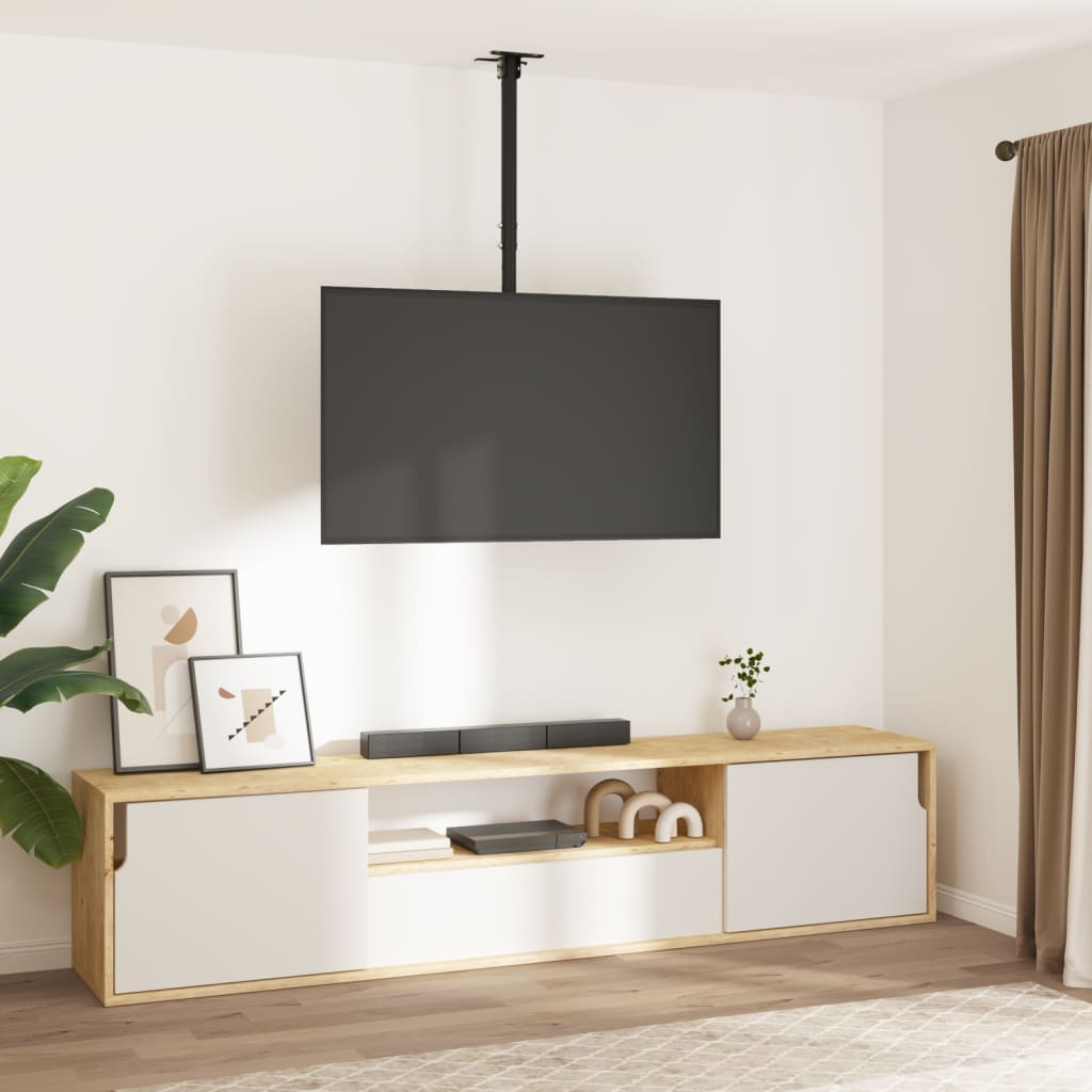 Image of Vidaxl Tv Ceiling Mount, Height-adjustable & Tilt Tv Bracket For 32-65 Inch Screens, Steel Tv Holder