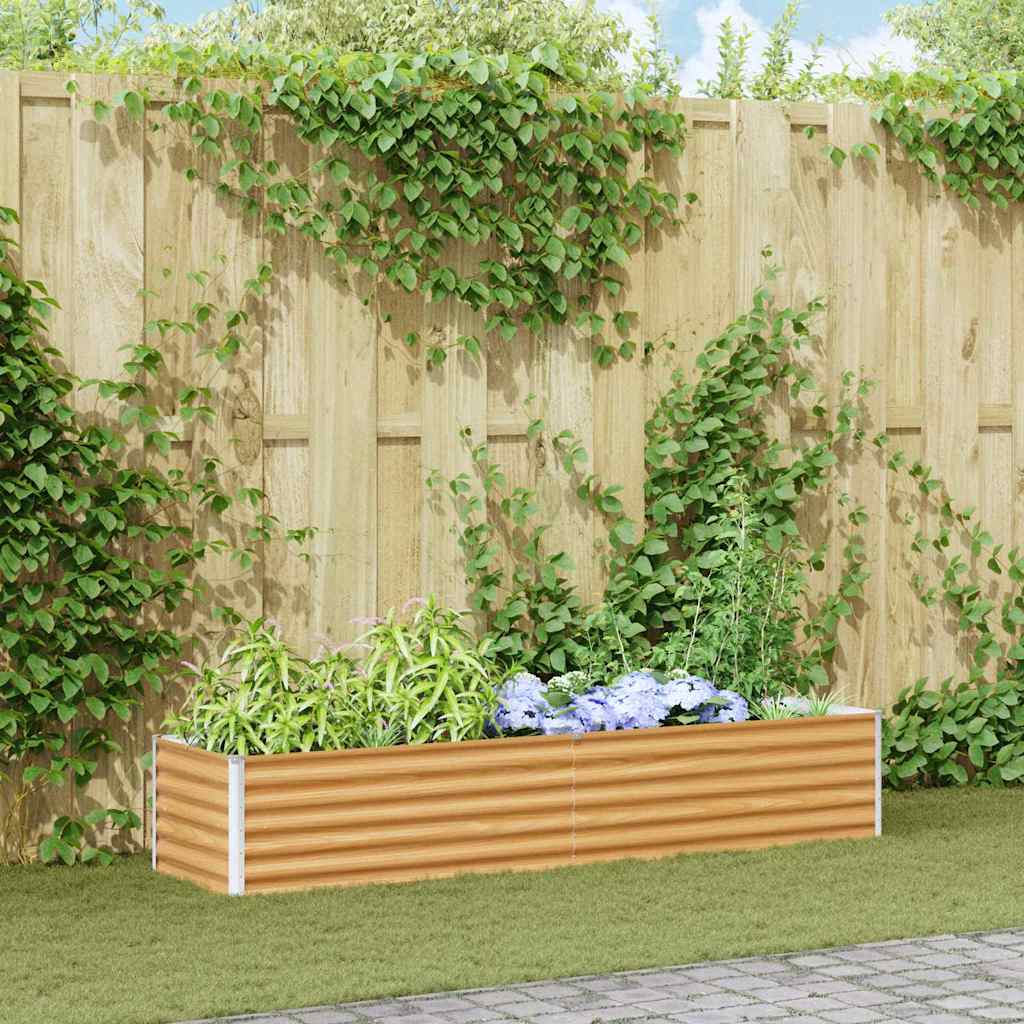 Vidaxl Garden Bed Flower Pot Box High Bed Iron Planter Metal Garden Box Home Garden Planter Garden Decor Industrial Planter Decorative Garden Bed Outdoor Planter