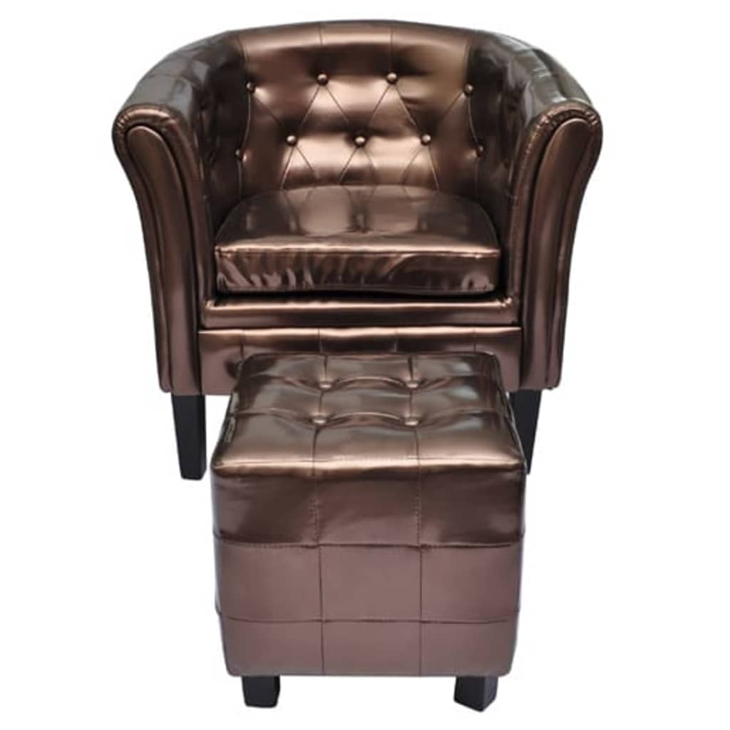 Vidaxl Marron Fauteuil Avec Pied