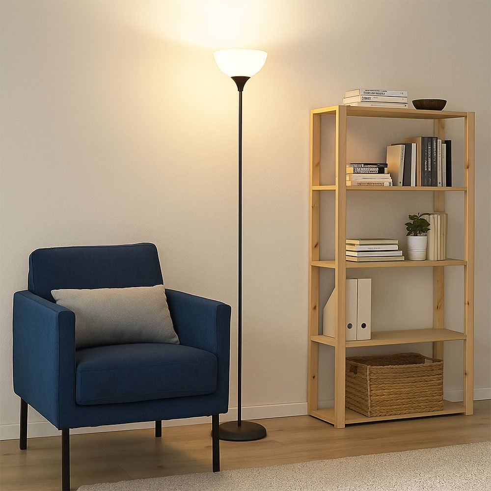 Floor Lamp Opal Floor Flush Mount Lamp -colored Living Room Lamp, Metal, 1x E27 Socket, Dxh 25x178.5 Cm
