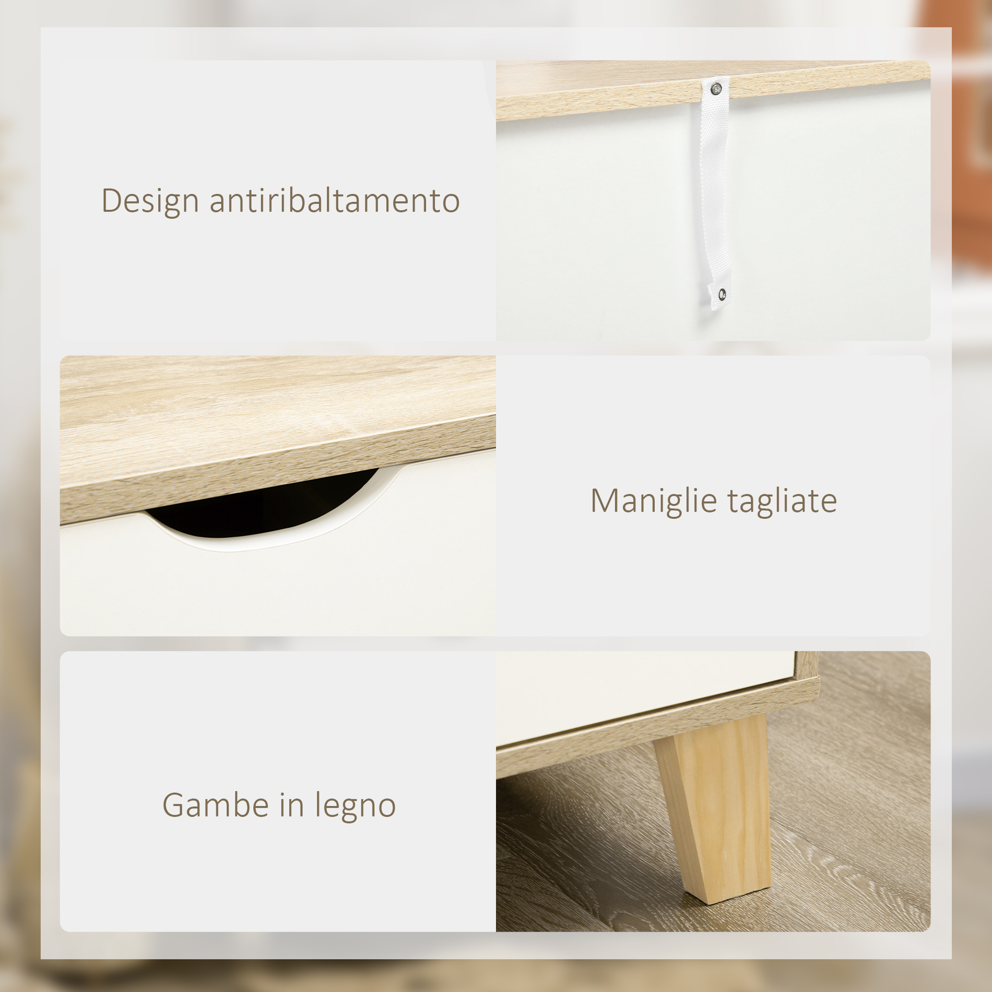VEDECASA Cassettiera in tessuto con 3 cassetti, cassettiera stretta con ripiano superiore, mobiletto sottile per camera da letto, soggiorno con motivo floreale vintage, struttura in acciaio robusto e