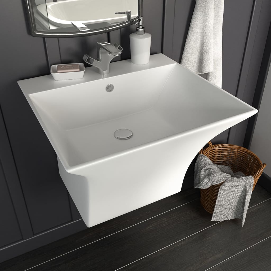 Vidaxl Ceramic White Sink 500x450x410mm Washbasin Hand Basin