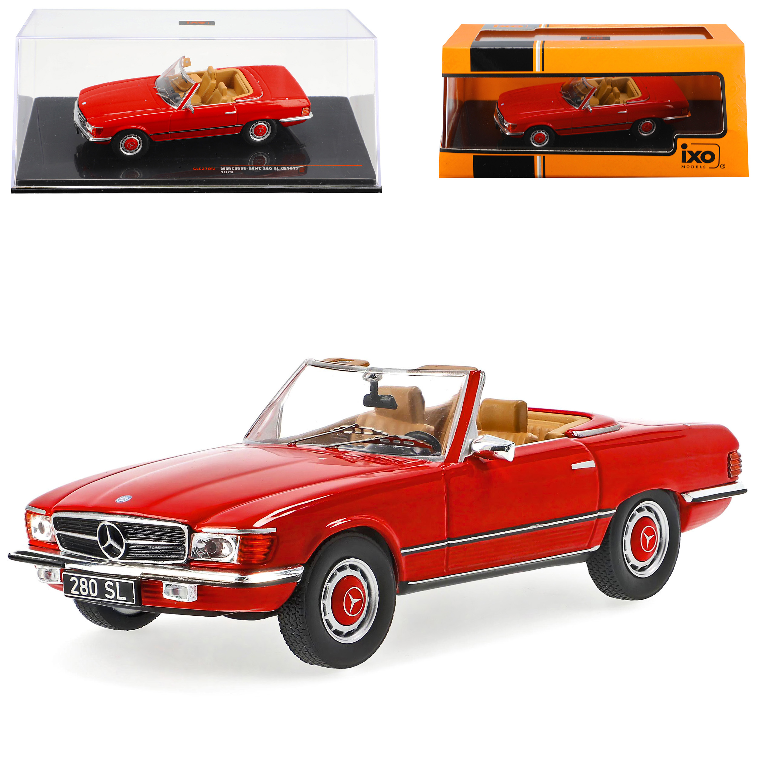 Mercedes-benz 280 Sl Convertible Red 1971-1989 1/43 Ixo Model Car Model