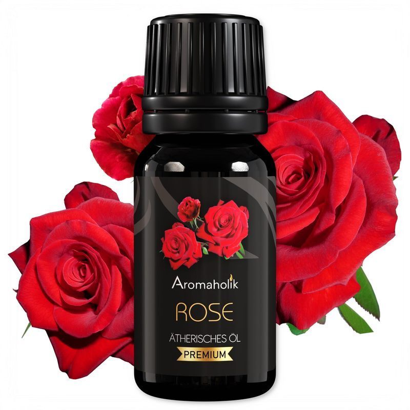 Aromaholic Rose Oil Natural - Essential Oil For Diffuser, Fragrance Lamp & Aromatherapy - Certified Essential Oil From India - Rose Essential Oils 10ml For Sauna & Room Fragrance