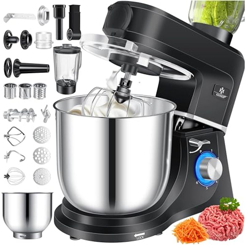 Image of Kesser® 3-in-1 Universal Kitchen Machine K-km 3000 With Meat Grinder, Dough Mixer, Multifunctional Stand Mixer, 5.5l Bowl With 3 Mixing Attachments, 1.5l Juicer, Accessory Set, Pasta & Pastry Molds