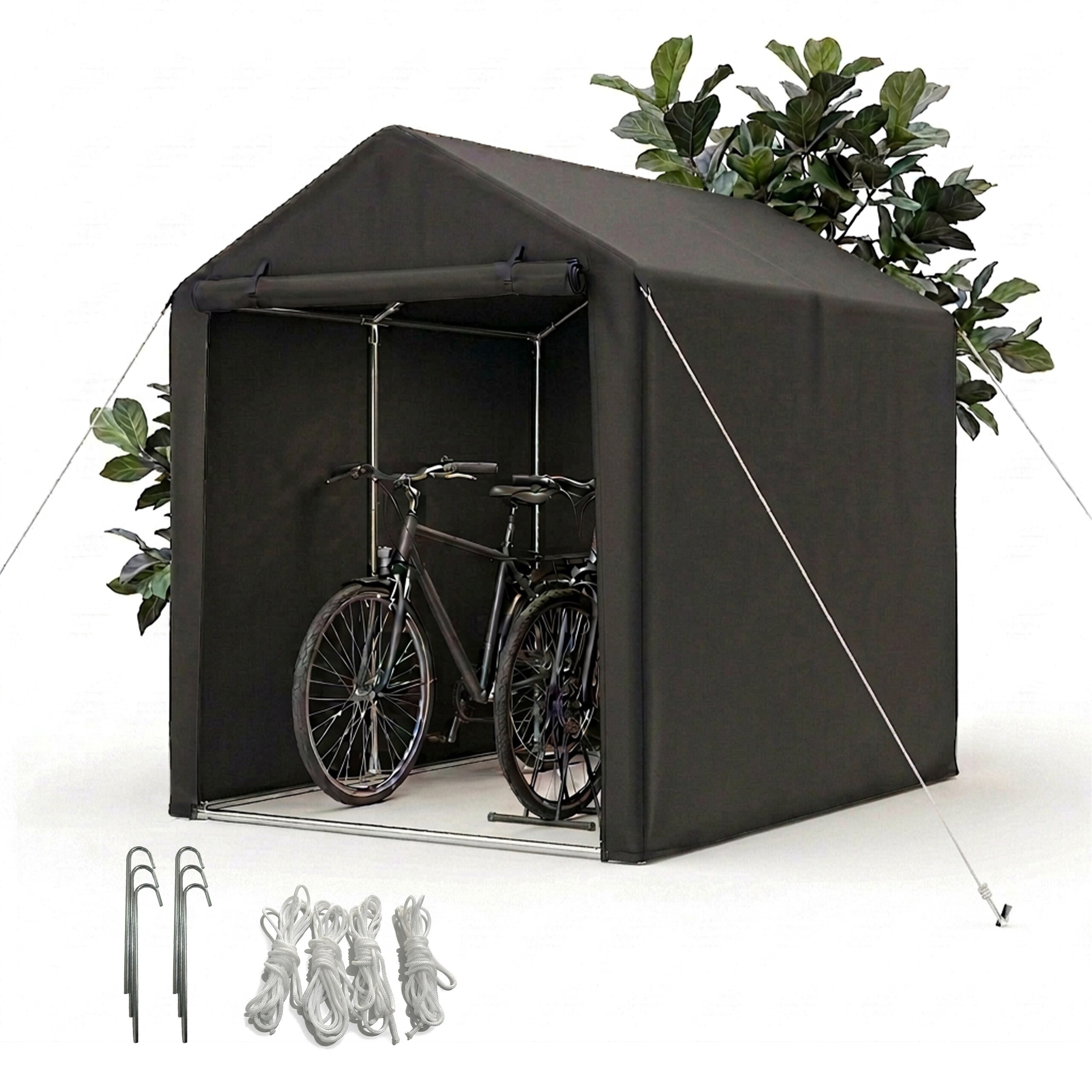 Bicycle Garage In Black - (w)120 X (h)160 X (d)180 Cm