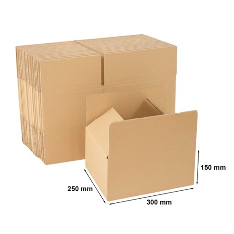 TEMU Scatole di Cartone, 300 � 250 � 150 mm, 300 � 250 � 150 mm簡, 150 mm, 360 g/m簡, 10 pz. Ideali per o archiviare documenti in qualsiasi attivit�.