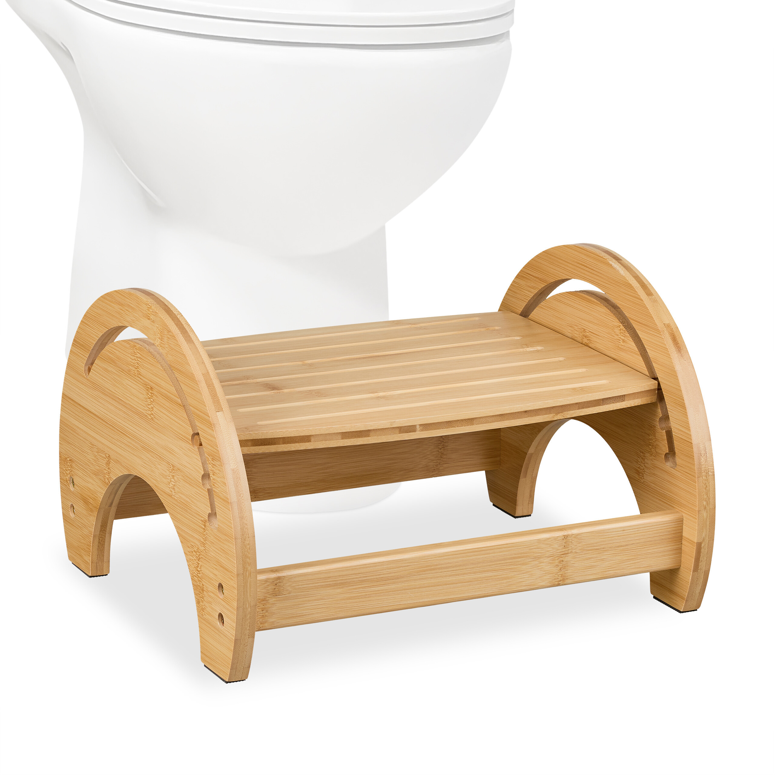Natural Toilet Stool - (w)36 X (h)23 X (d)32 Cm