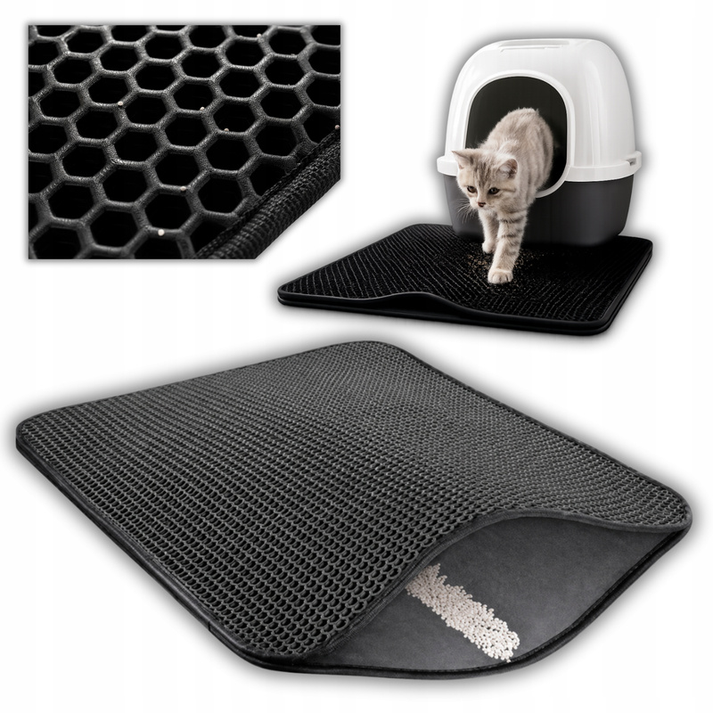 Cat Litter Mat Doormat 60x45 Large Xxl For Litter Black