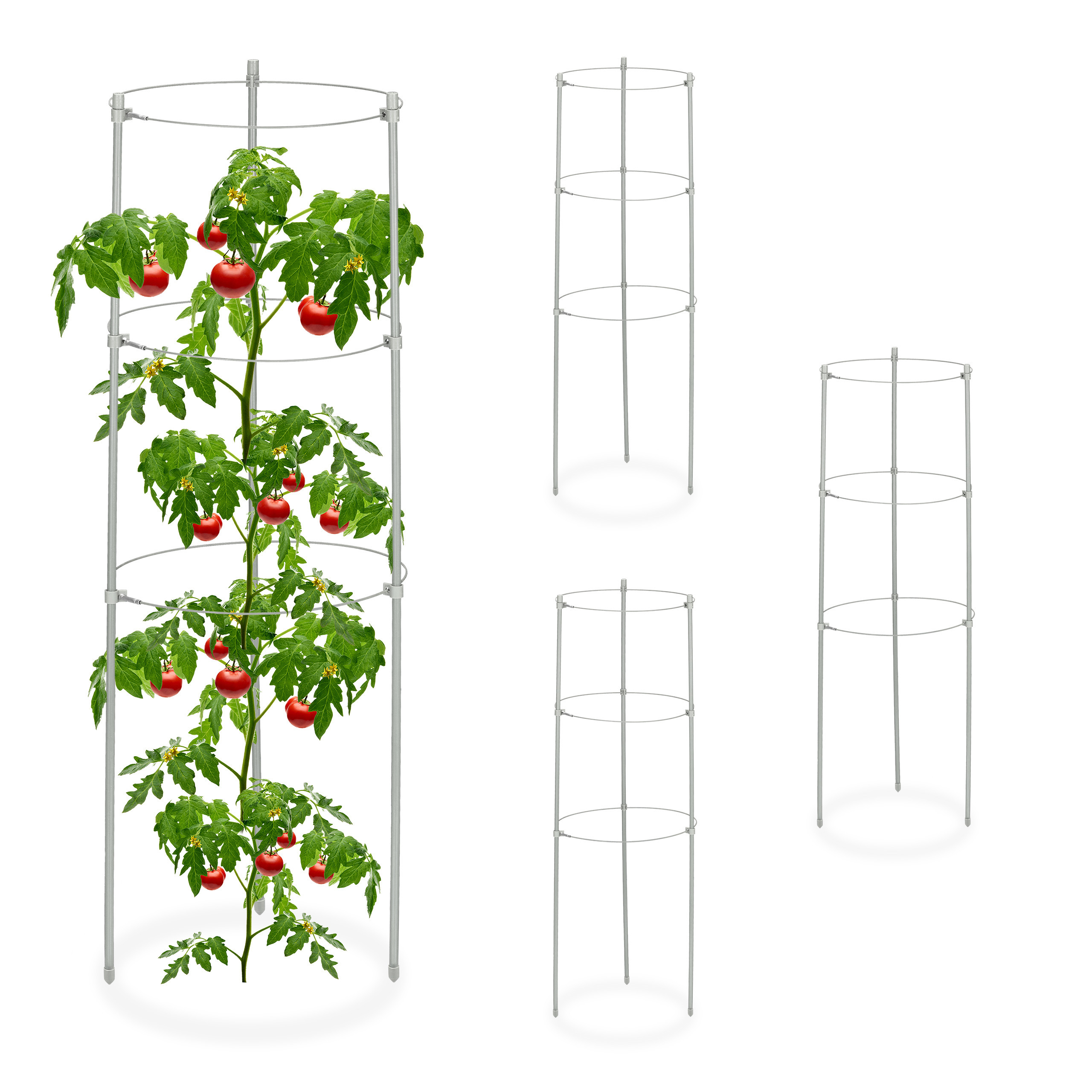 4 X Plant Support In Gray - (h)60 X Ø 22 Cm