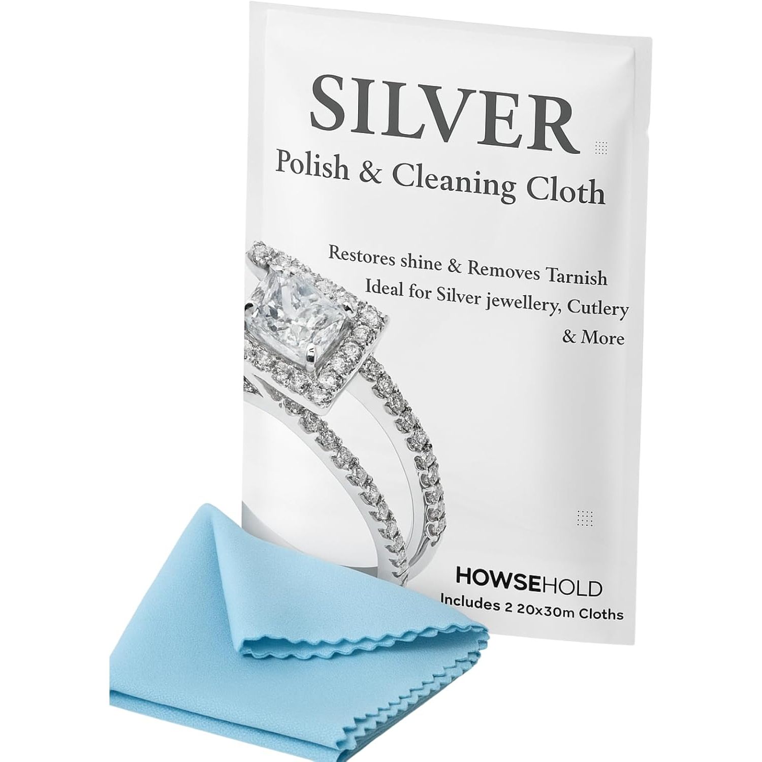 TEMU Silver Polishing Cloth (pack Of 2) Jewellery Cleaning And Polishing Cloths For Cleaning Silver, Gold And Platinum - Restores