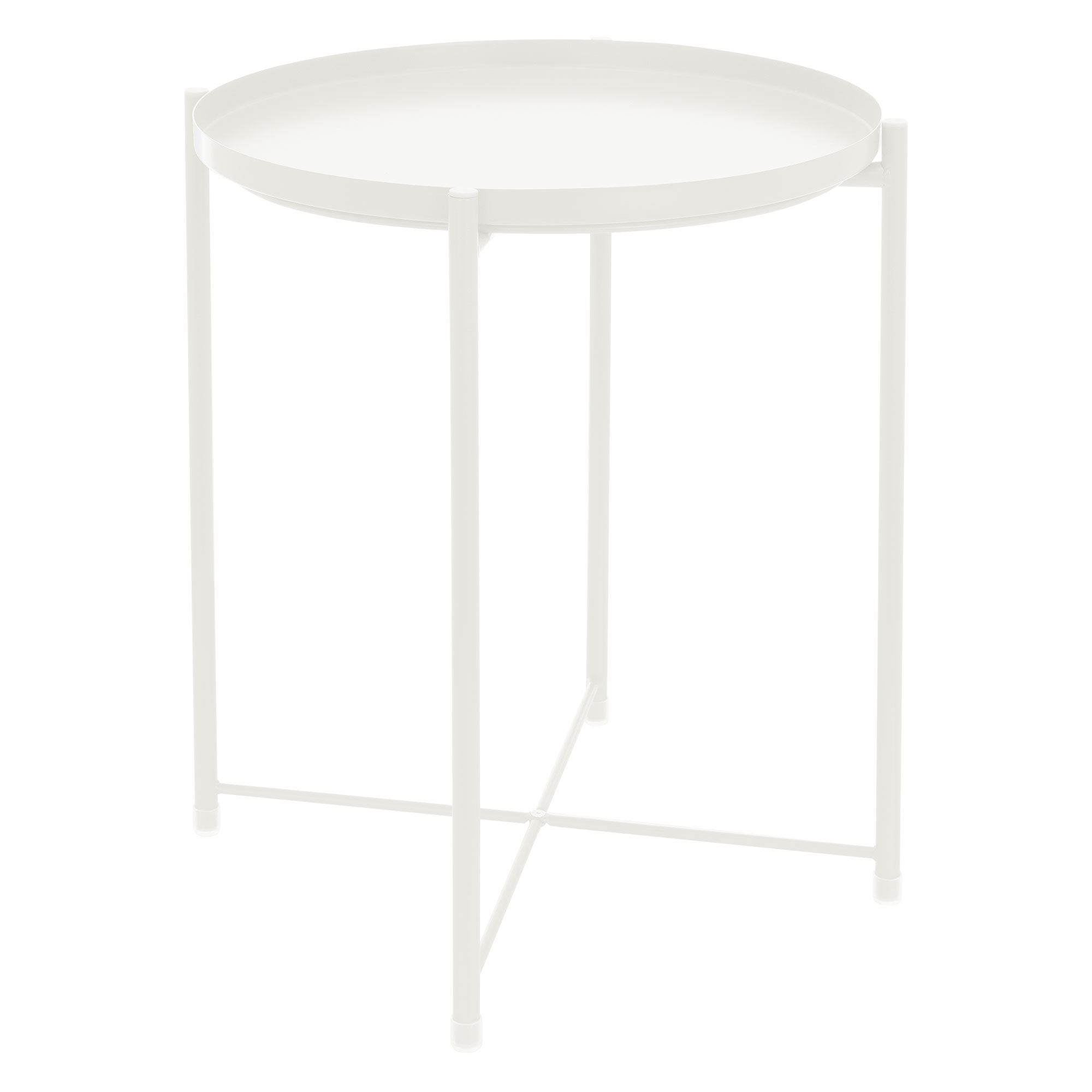 Image of Ml-design Side Table Round Ø45xh52 Cm Made Of Metal, Coffee Table With Removable Tray, Foldable, Stable & Sturdy, Living Room Table Sofa Table Coffee Table Nightstand, For Drinks, Snacks