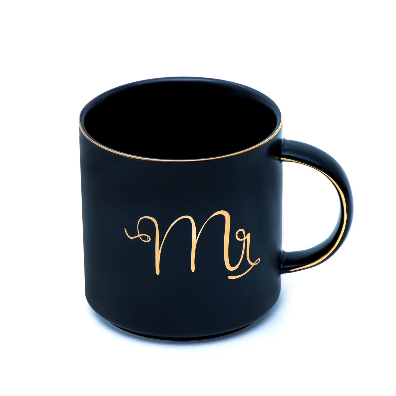 Intirilife Coffee Mug With Gold Rim 300 Ml Tea Cup Gift Mug With Handle Wedding