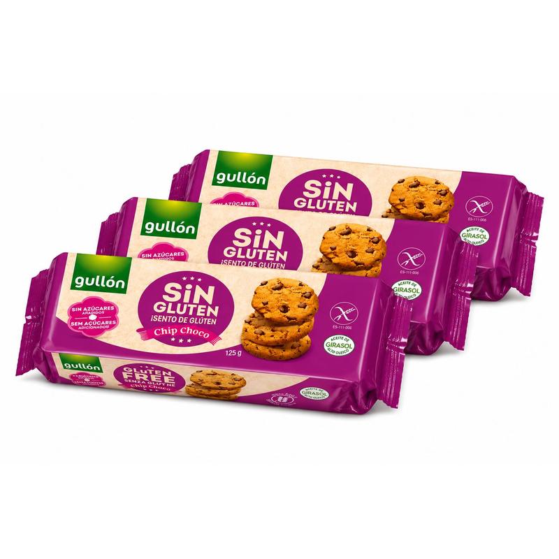 Gullon Chocolate Chip , Gluten-free, 3 X 125g