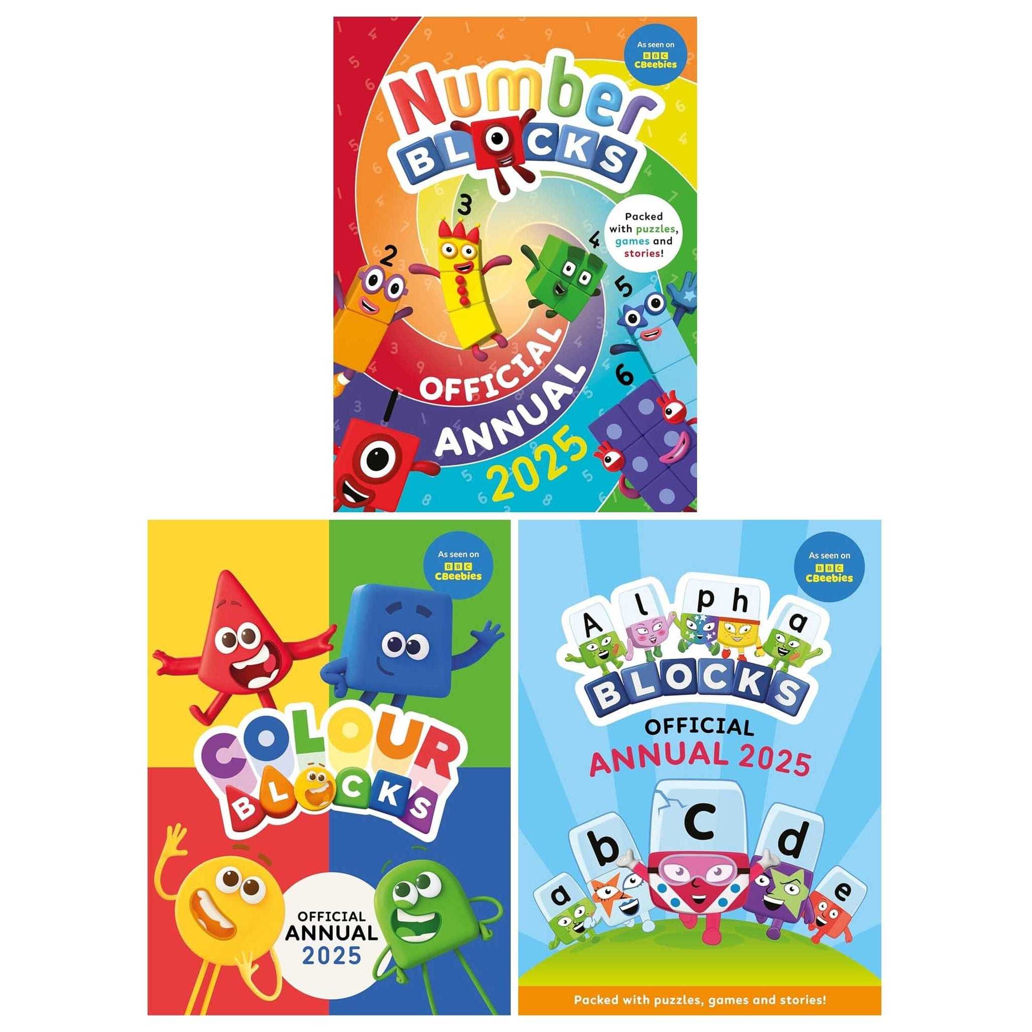 TEMU Numberblocks, Colourblocks & Alphablocks Annual 2025 By Sweet Cherry Publishing: 3 Books Collection Set - Ages 3-5 - Hardback