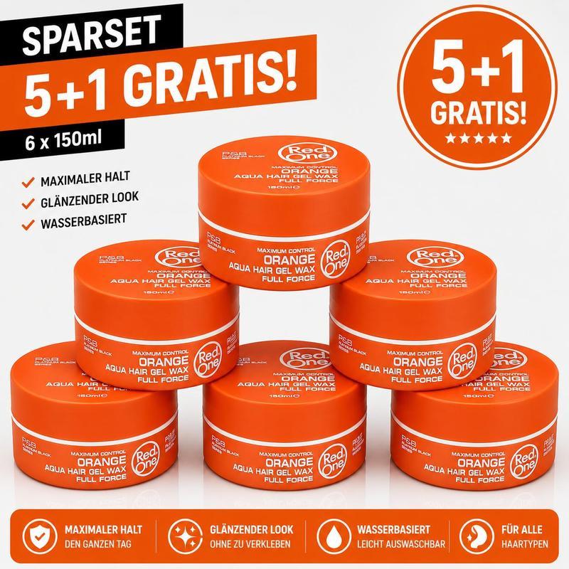 TEMU Gel Wax – 6 Stück je 150ml Gel Wax Vorratspack für starken Halt, Wet Look, Glanz, , Herren Frisur, kurze Haare, Friseurbedarf &