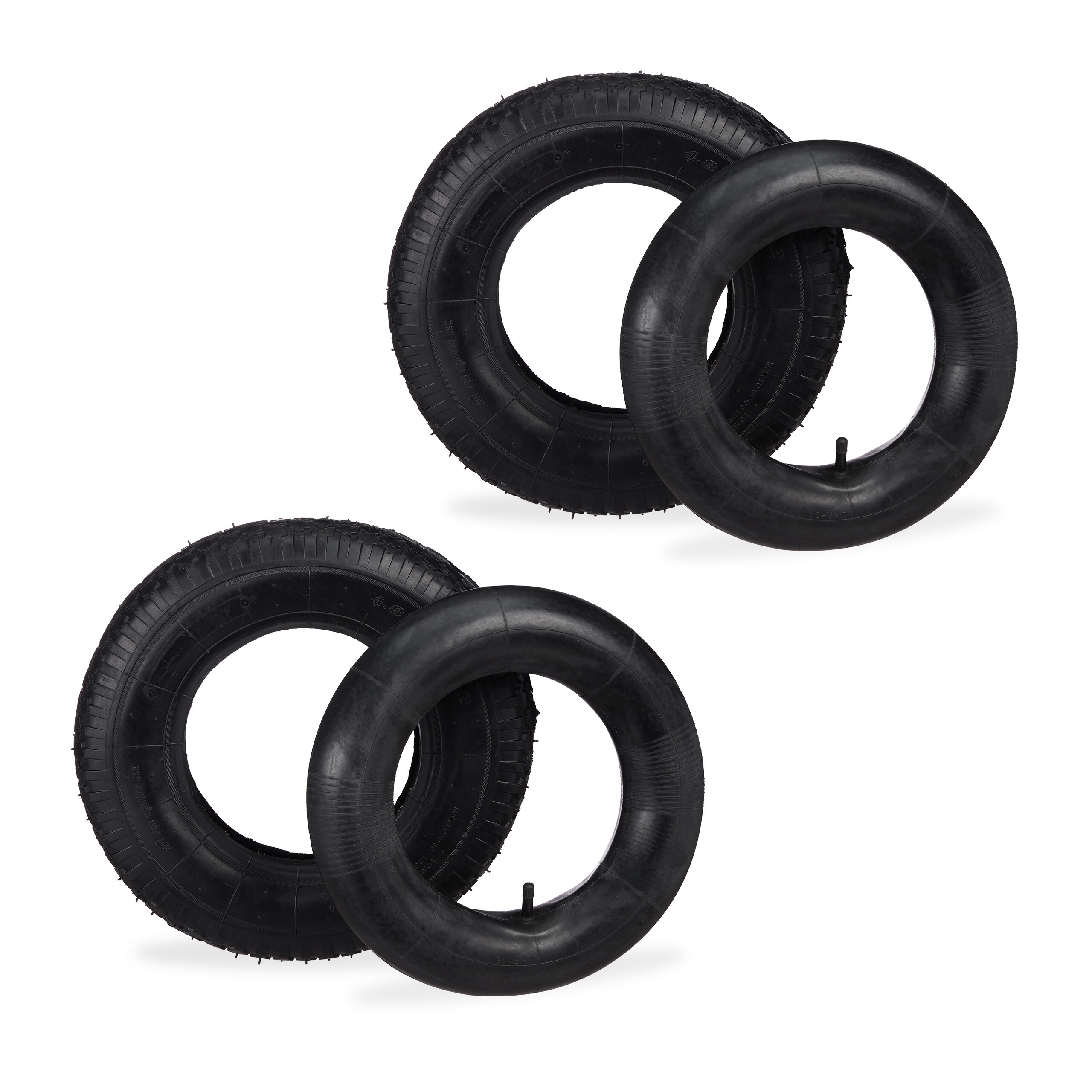 2 X Black Hand Truck Tires - 4.00-8