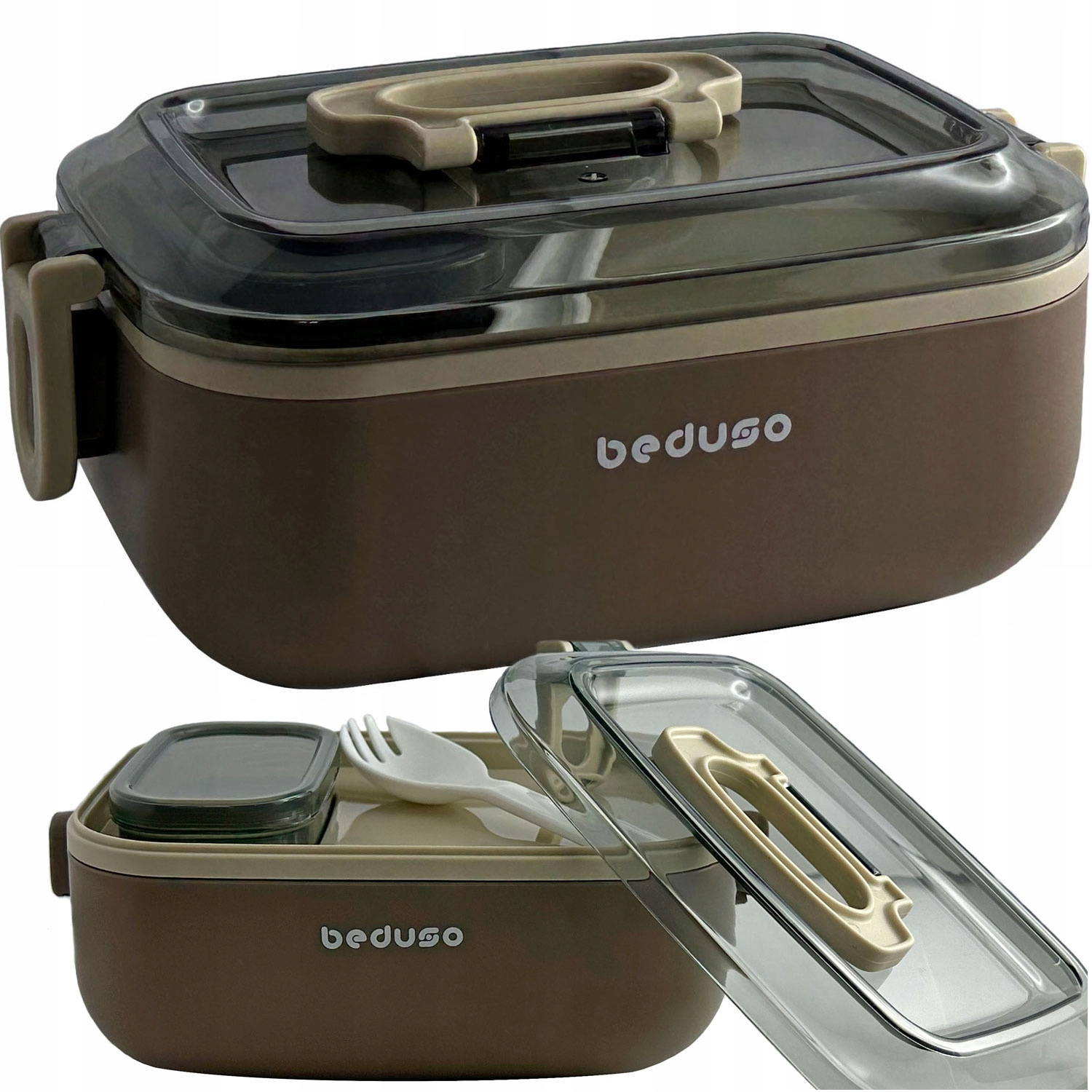 Image of Portable Meal Carriers: Pack Of 2 Insulated Food Containers (700ml Each) With Stainless Steel Lining, Leak-proof Seal & Integrated Fork For Work & School
