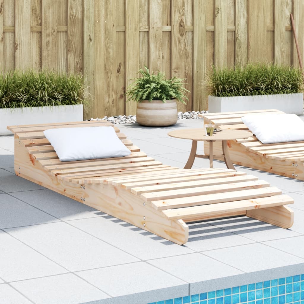 sun lounger solid wood pine lounger 205x70x31 cm outdoor Temu
