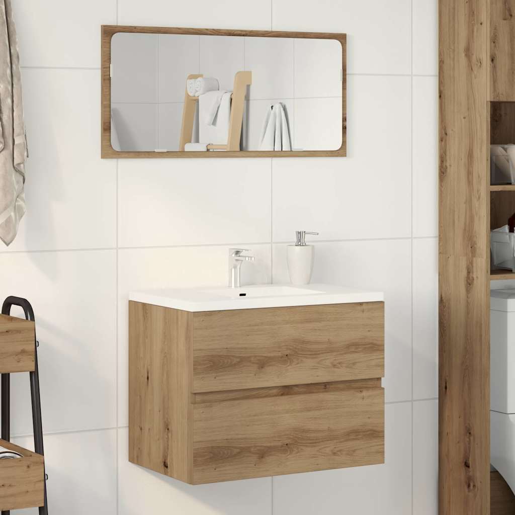 Vidaxl Bathroom Cabinet, Bathroom Cabinet With Storage, Vanity Unit For Bathroom, Washbasin Cabinet Bathroom Furniture, Oak Wood Material