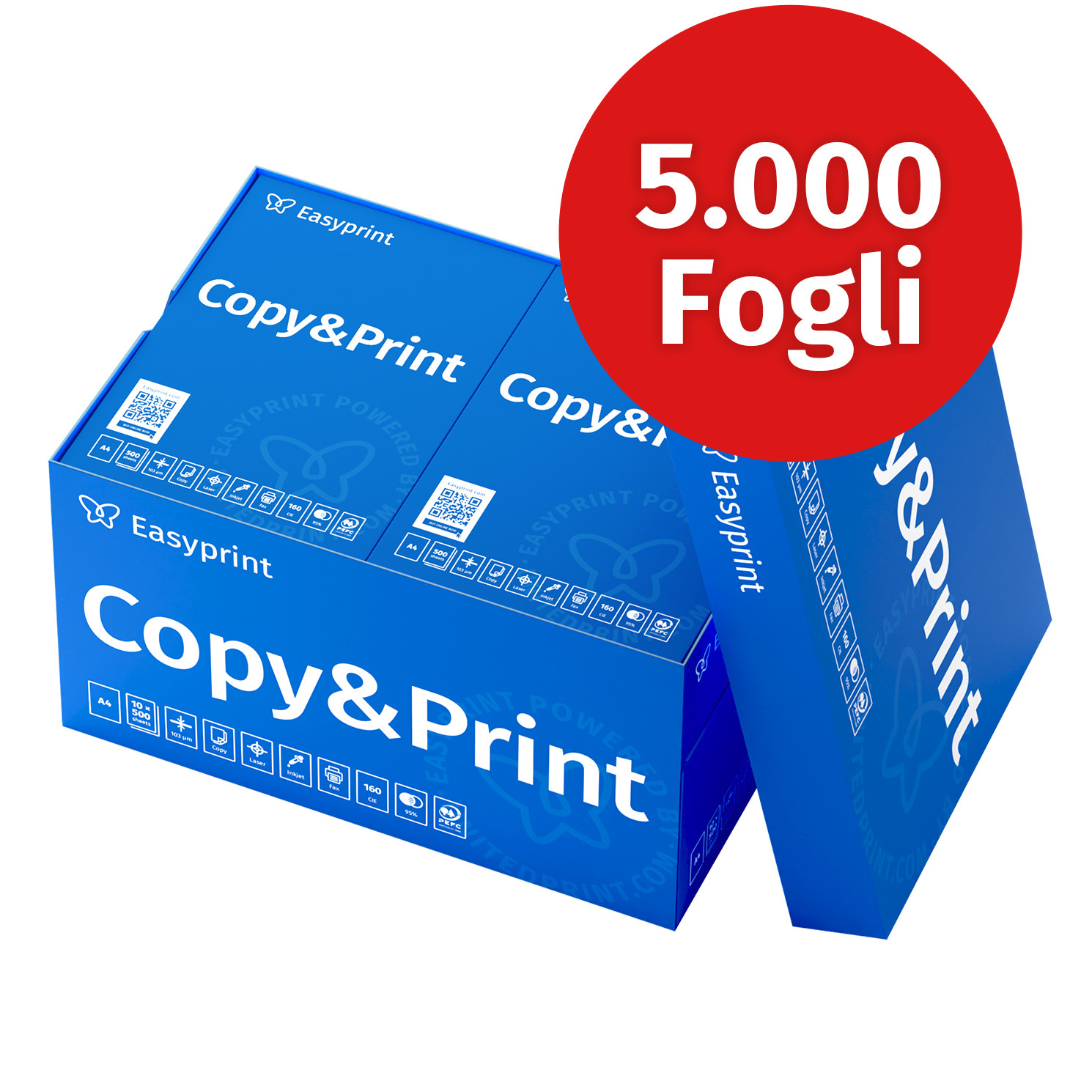 TEMU Carta per stampante Easyprint Carta per copie 5000 fogli 10 x 500 A4 Premium Certificata