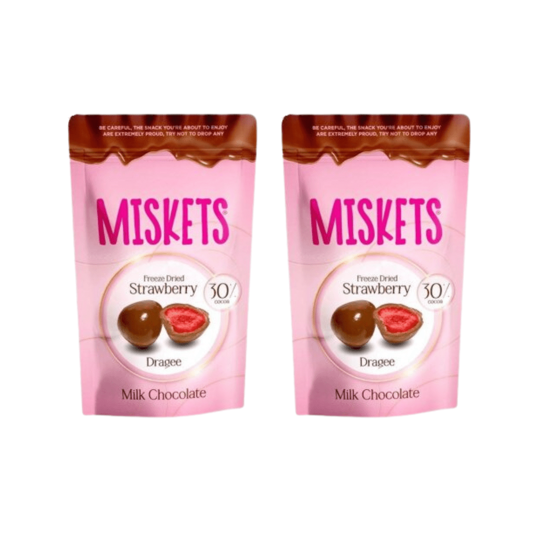 Image of 2x Miskets Freeze-dried Strawberry Chocolate – Crispy Strawberry Pieces Wrapped In Velvety Milk Chocolate