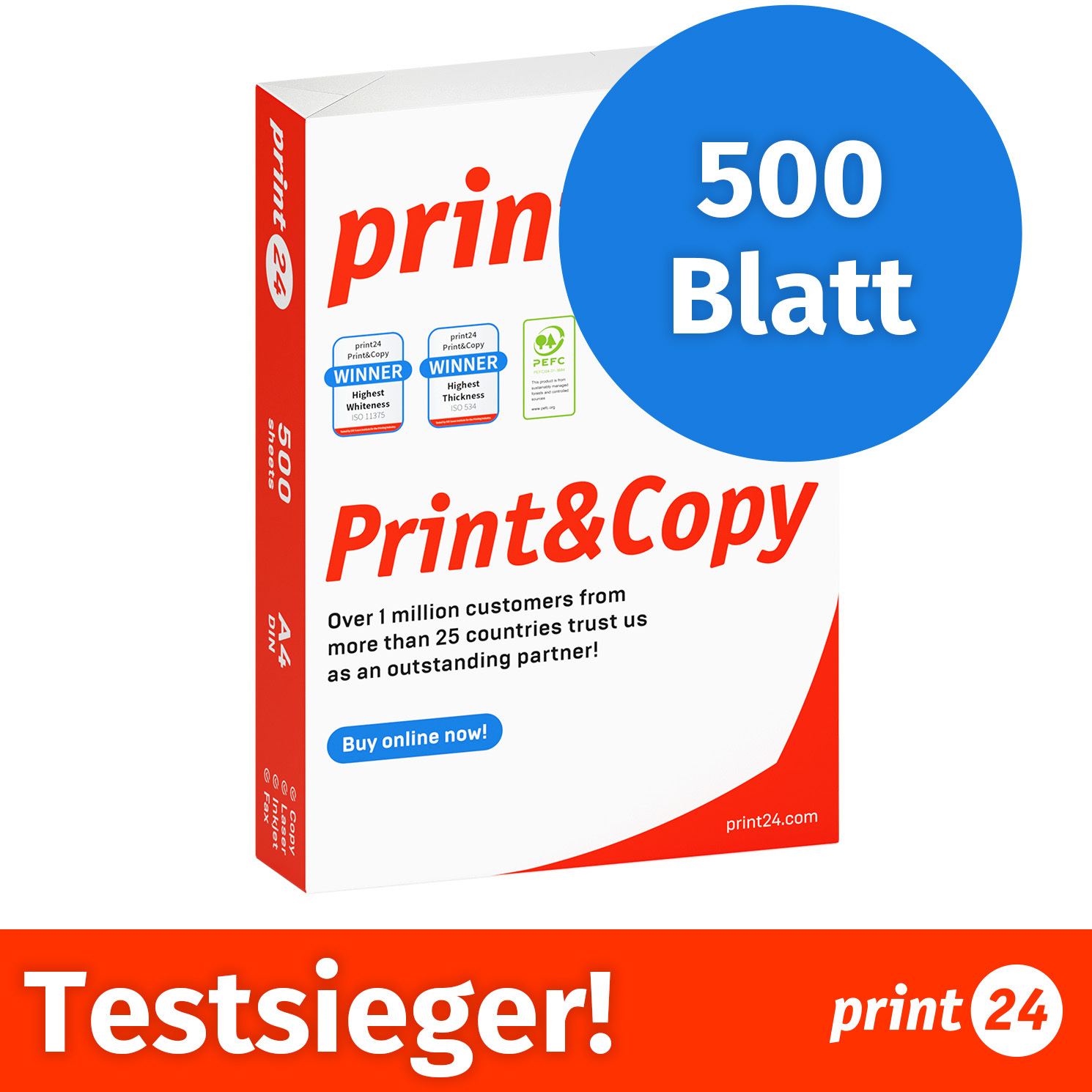 TEMU Druckerpapier 500 Blatt 1 x 500 A4 80g Premium Weiß zertifiziert
