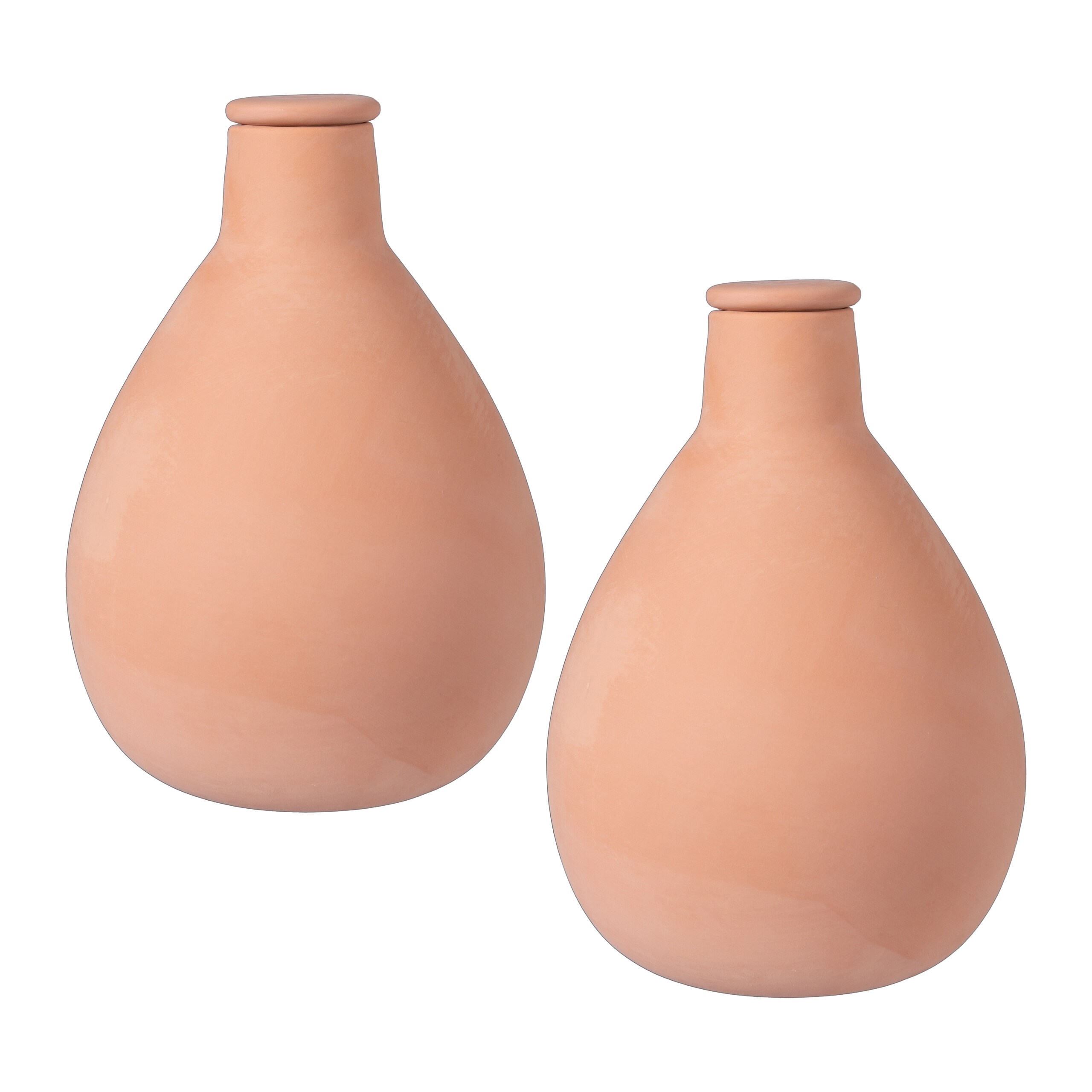 TEMU Pots, Root Irrigation, 2pcs Set, 1 L, Ceramic, 18 X 13 Cm, Drip Form With Lid, Terracotta, For Raised Beds, Greenhouses And Beds, Plant Waterer,