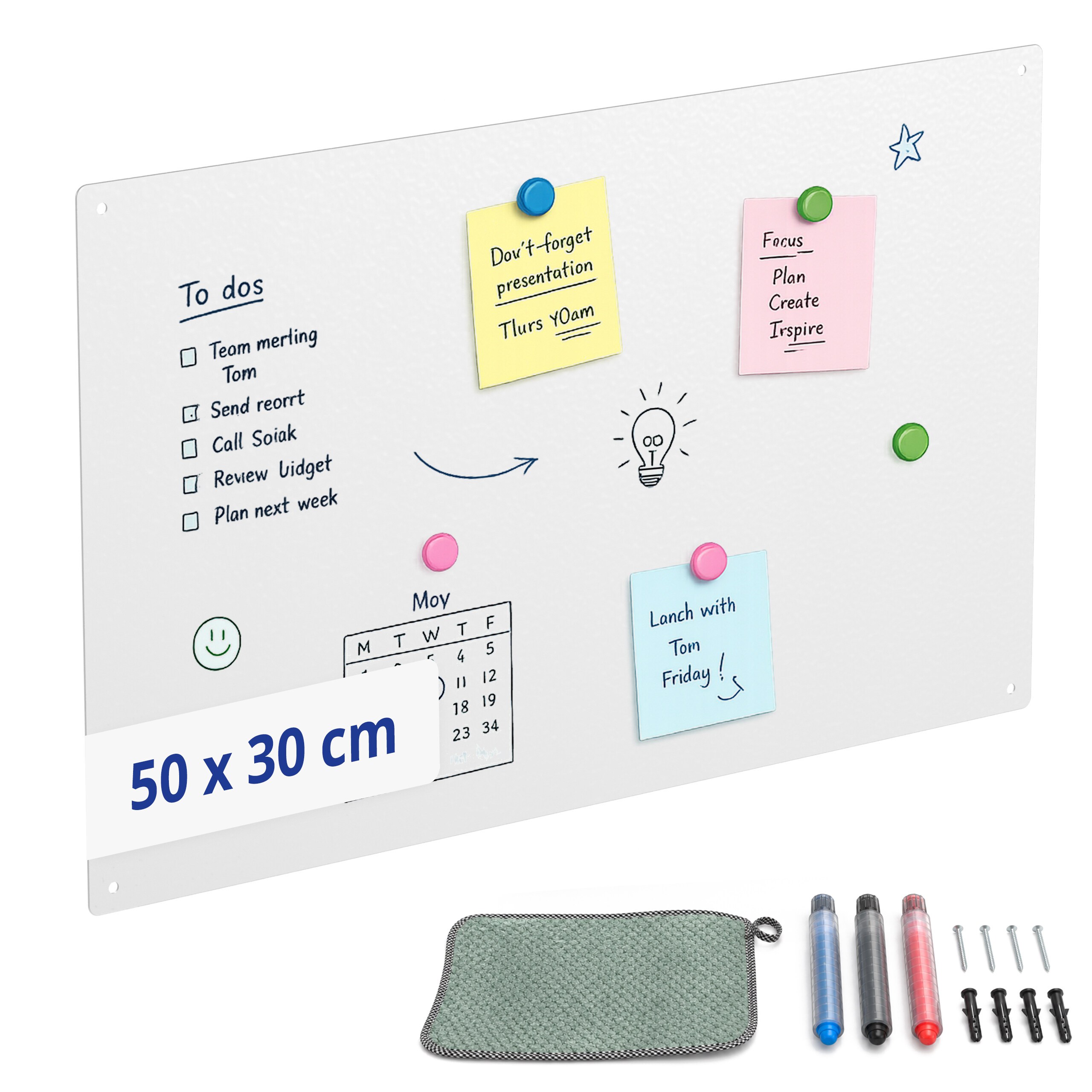Image of Magnetic Board In White - 50 X 30
