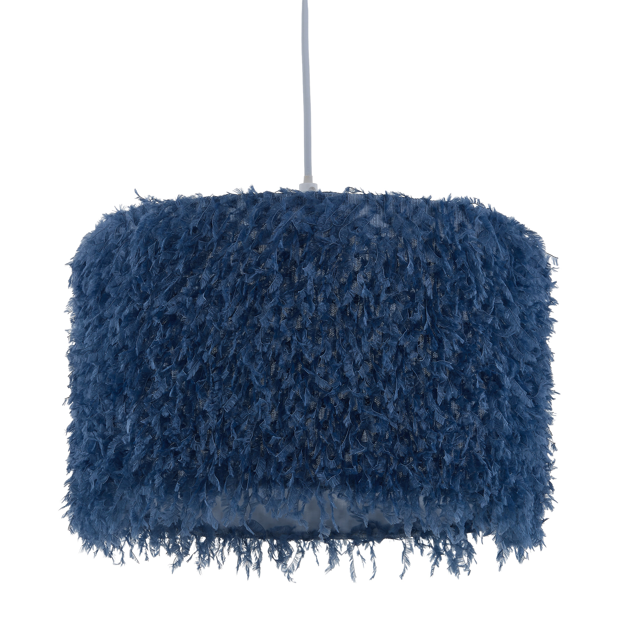 First Choice Lighting Rogers - Blue Shaggy 30cm Easy Fit Pendant Shade
