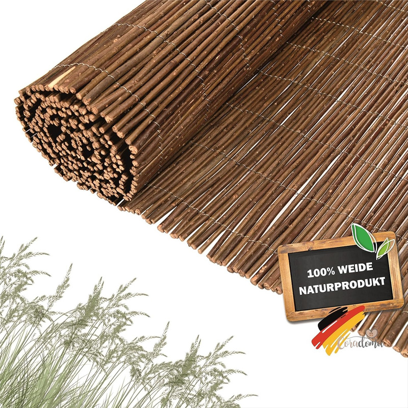 Image of Coradoma Willow Privacy Screen In 12 Sizes 100-190cm | Willow Privacy Mat For Balcony, Garden, And Terrace | Natural Fence Privacy Screen, Balcony Privacy, Noise Protection, Wind Protection