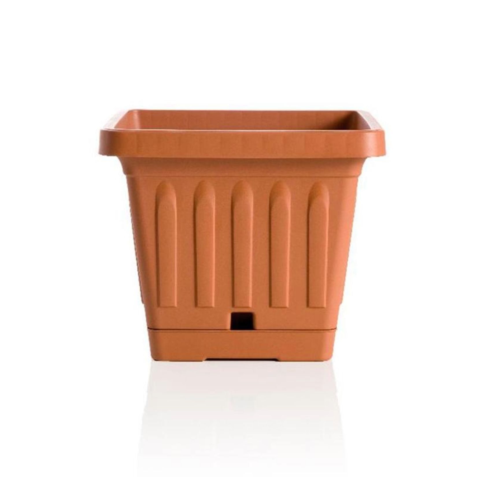 Image of Bama - Square Vase 50x50 Cm - Large Earthenware Vase For Plants, Garden Or Terrace