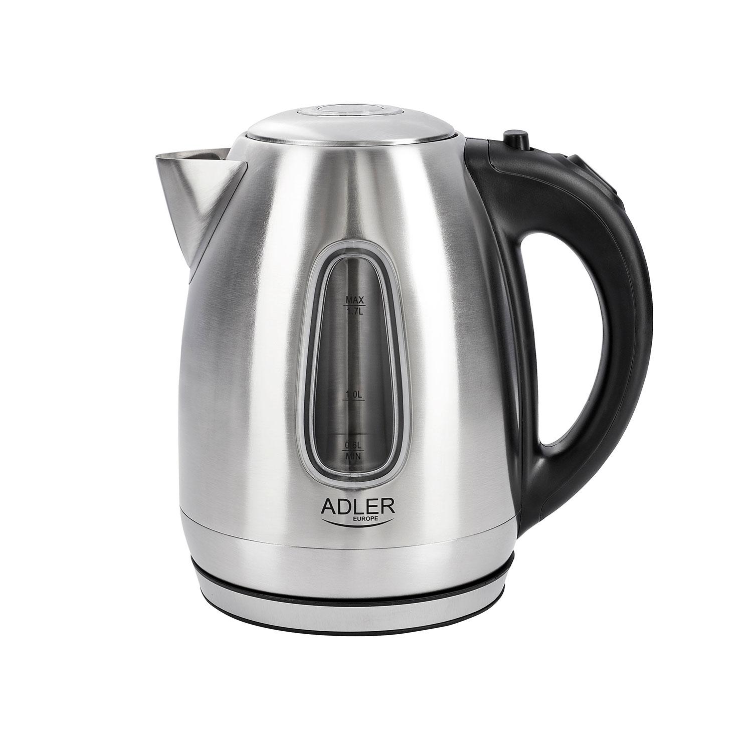 TEMU Adler Wasserkocher Edelstahl 1,7 L 2200 W LED-Anzeige AD 1223