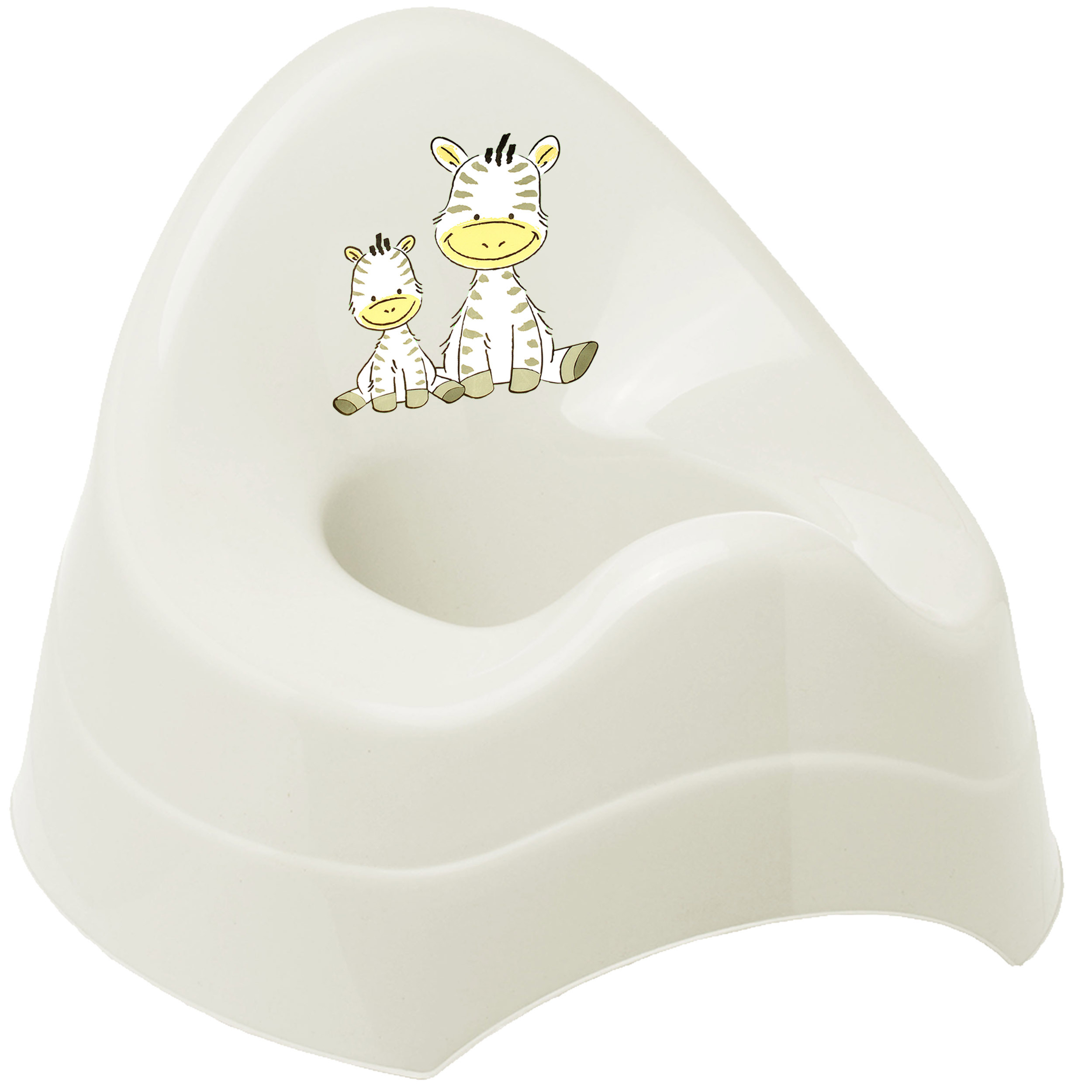 Image of / Chamber Pot / Baby Pot - White _ Animals - Zebra _ Bieco - With Large Backrest + Splash Guard - Baby Pot / Children' / Training Pot - Toilet Trainer..