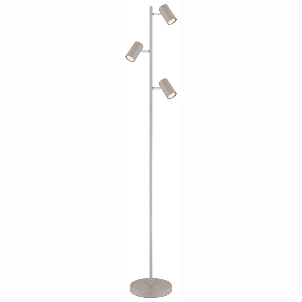 Floor Lamp, , Reading Lamp, Sand-colored Metal, Swivel, Foot Switch, H 154 Cm