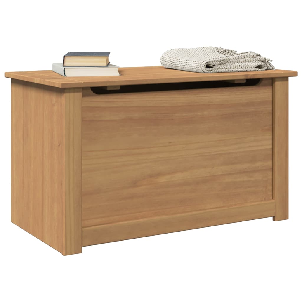 Image of Vidaxl Panama Chest, Toy Chest With Storage Space Lid, Wooden Chest For Living Room, Cushion Box Storage Box, Solid Pine Wood