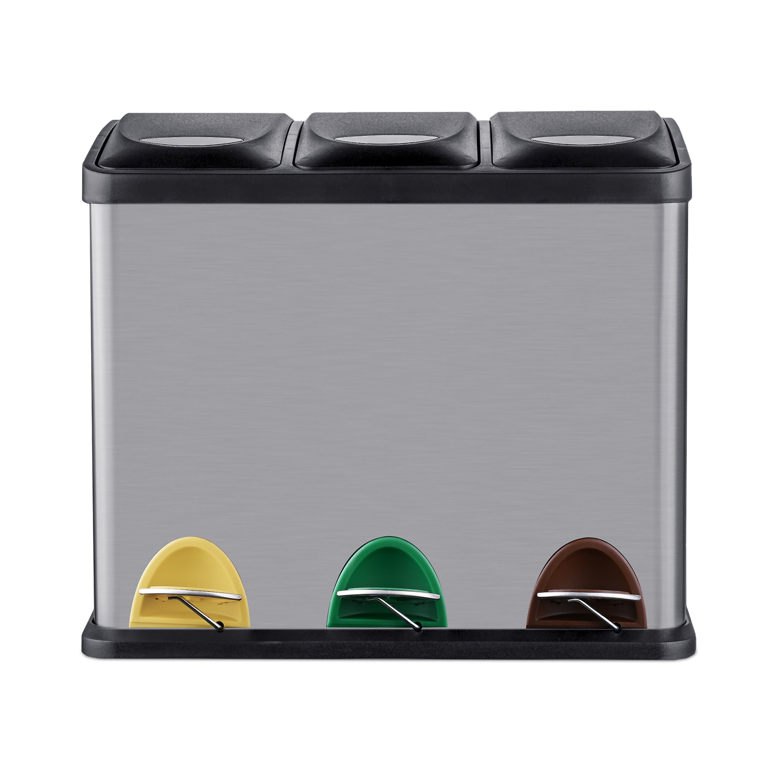 3-compartment Silver Trash Can - 24